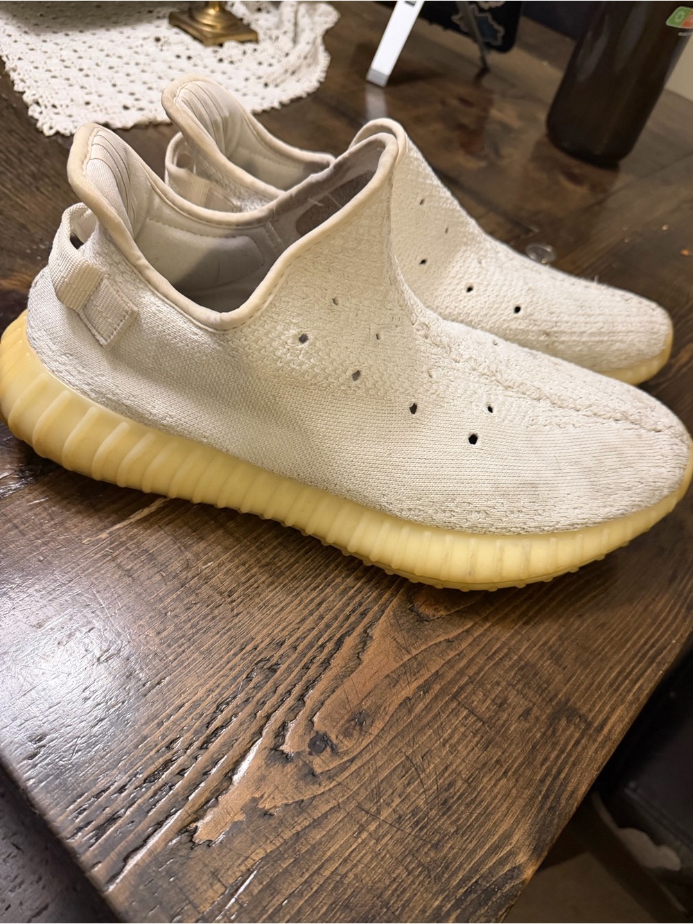 Adidas cream Yeezys (no laces) size 12 men